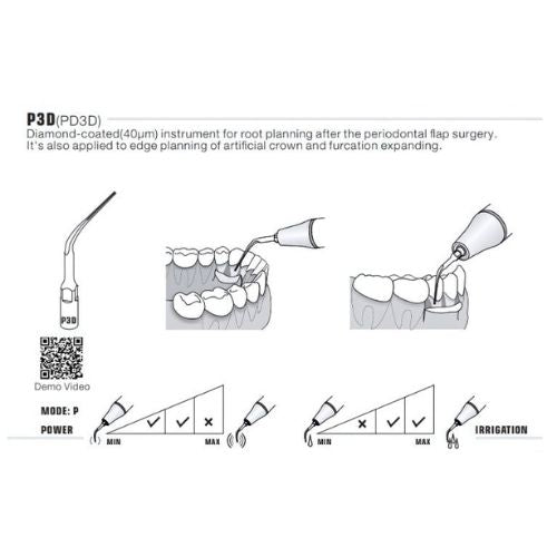 Woodpecker P3D Perio Tip EMS Compatible - Diamond Coated (4440278204503)