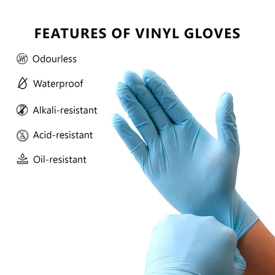 Blue Vinyl Gloves (10 Box=1000 Pcs) (8757166407935)