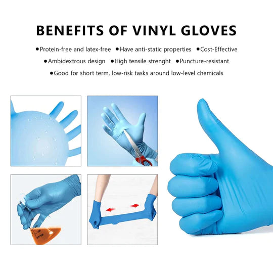 Blue Vinyl Gloves (10 Box=1000 Pcs) (8757166407935)