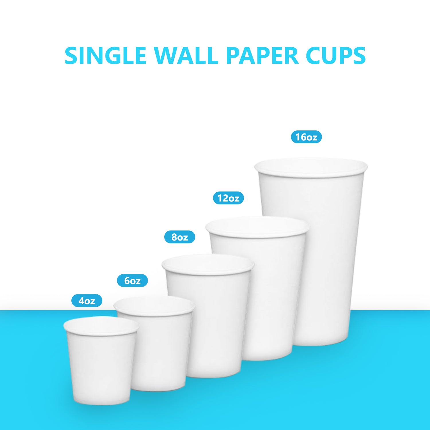 Single Wall White Paper Disposable Cups (8790294200575)