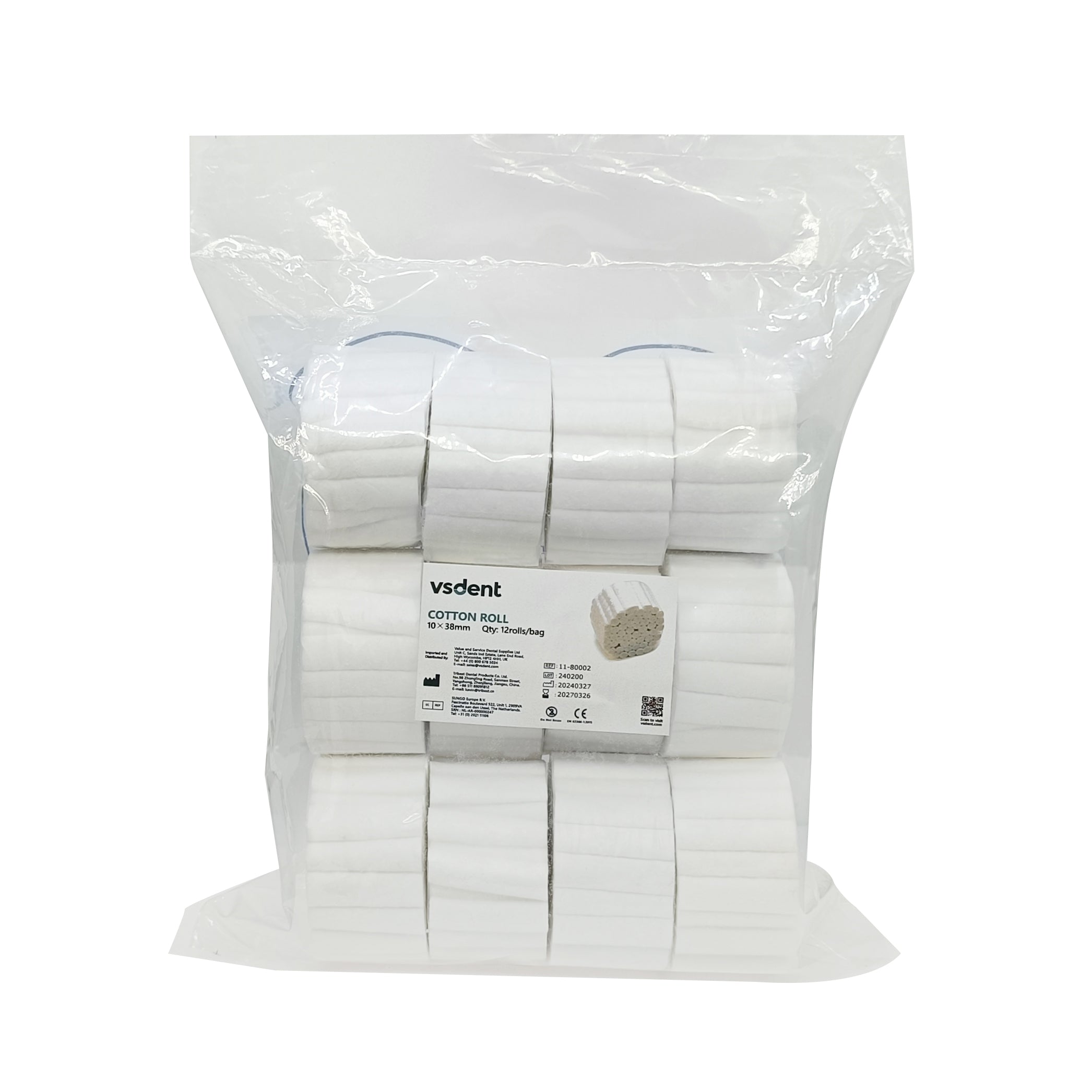 Dental Cotton Rolls 600 Pcs per bag (10x38mm) (8836295688447)