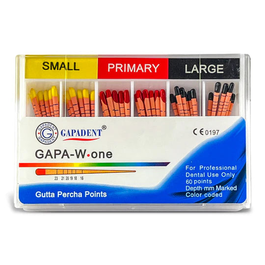 Reciprocating Gutta Percha Points- S,P,L Assorted (pack of 60) (14750213407098)