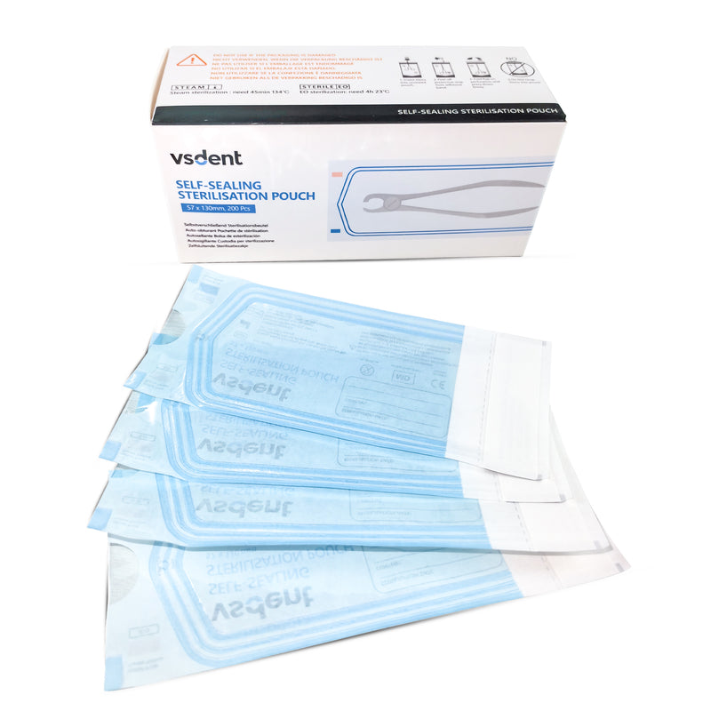 Self Sterilisation Pouches 57mmx130mm (Pack of 200) (8759294558463)