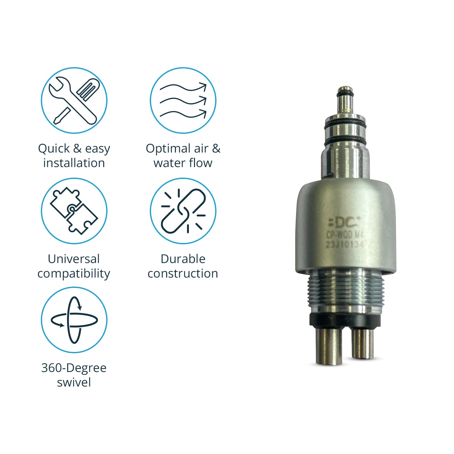 Delma W&H Compatible Four Hole Quick Coupling WQD M4 (14871757980026)