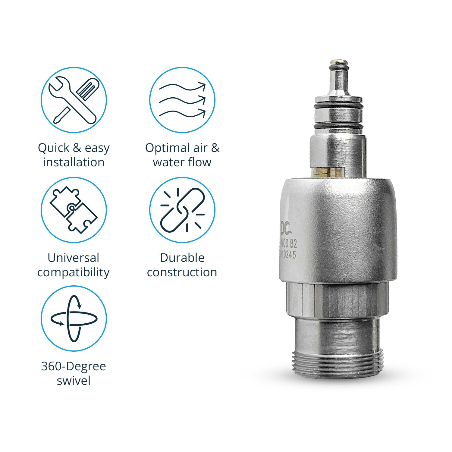 Delma W&H compatible Two Hole Quick Coupling WQD B2 (8193391591679)