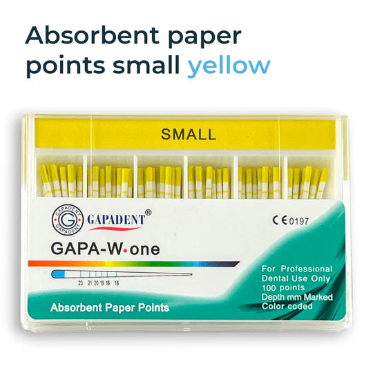 Absorbent Paper Points Small Yellow 100 pcs (14750213931386)