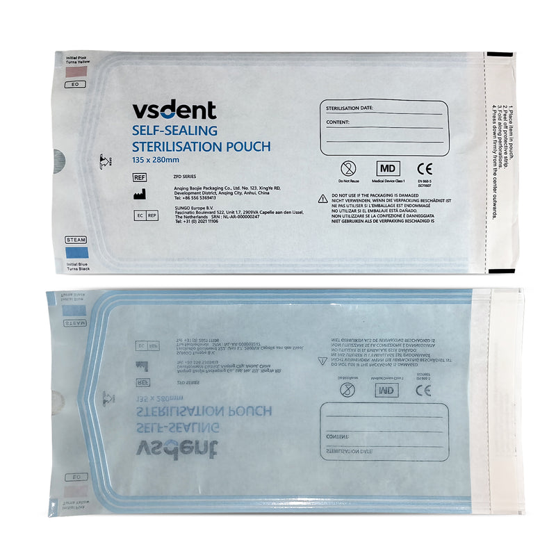 Self Sterilisation Pouches 135mmx280mm (Pack of 200) (8759289741567)