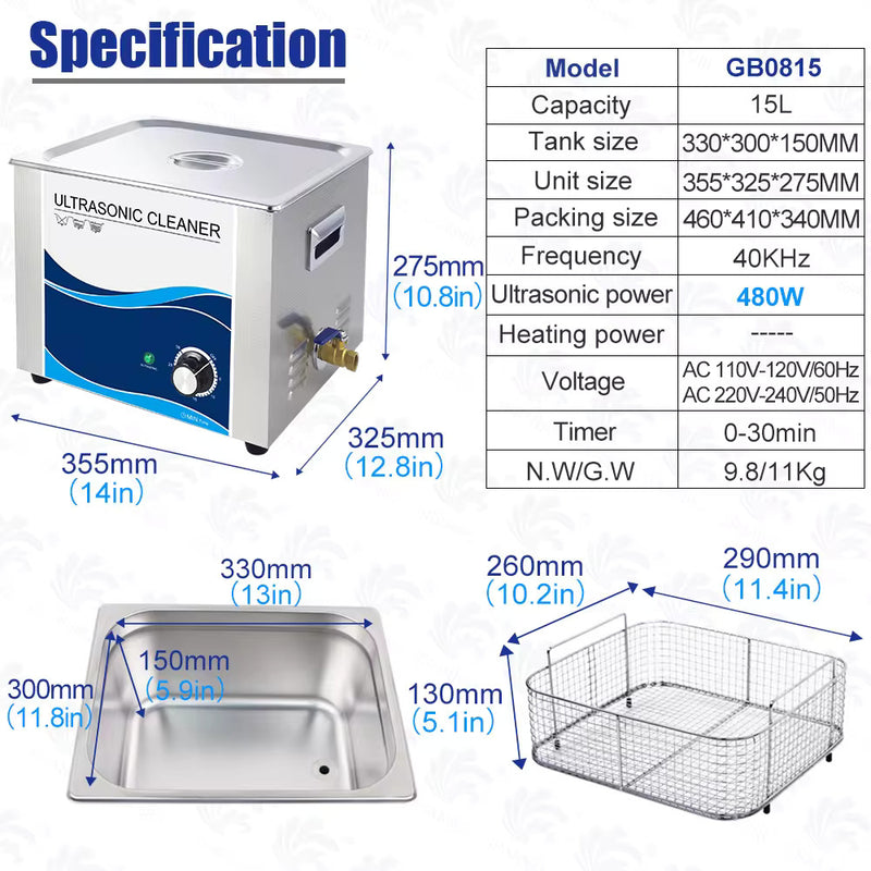 Ultrasonic Cleaner / Bath Available in 4.5L and 6.5L (8852604780799)